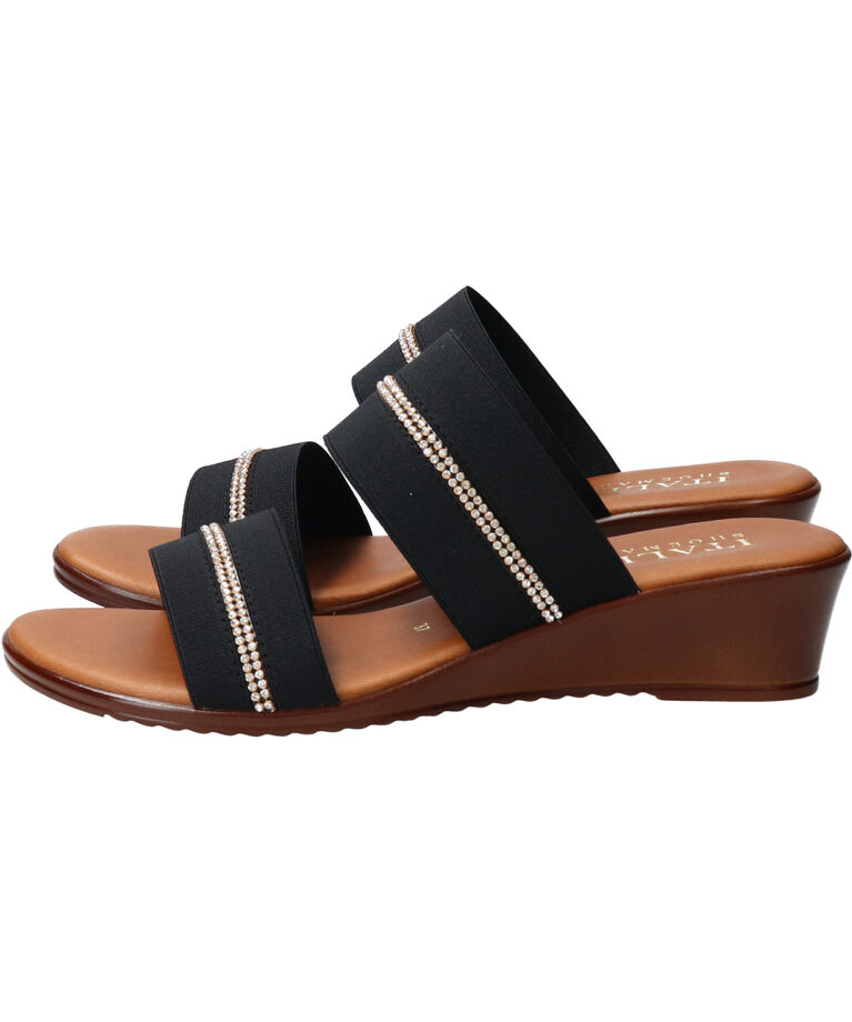 IMPORT SELECT「【ITALIAN SHOEMAKERS】ラインストーン2本ベルトミュールサンダル」|サンダル|