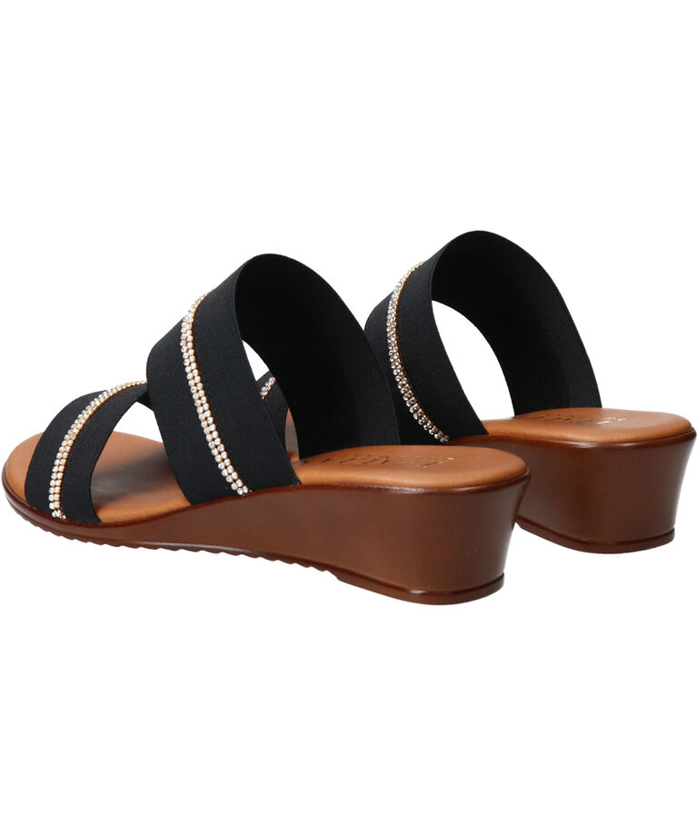 IMPORT SELECT「【ITALIAN SHOEMAKERS】ラインストーン2本ベルトミュールサンダル」|サンダル|