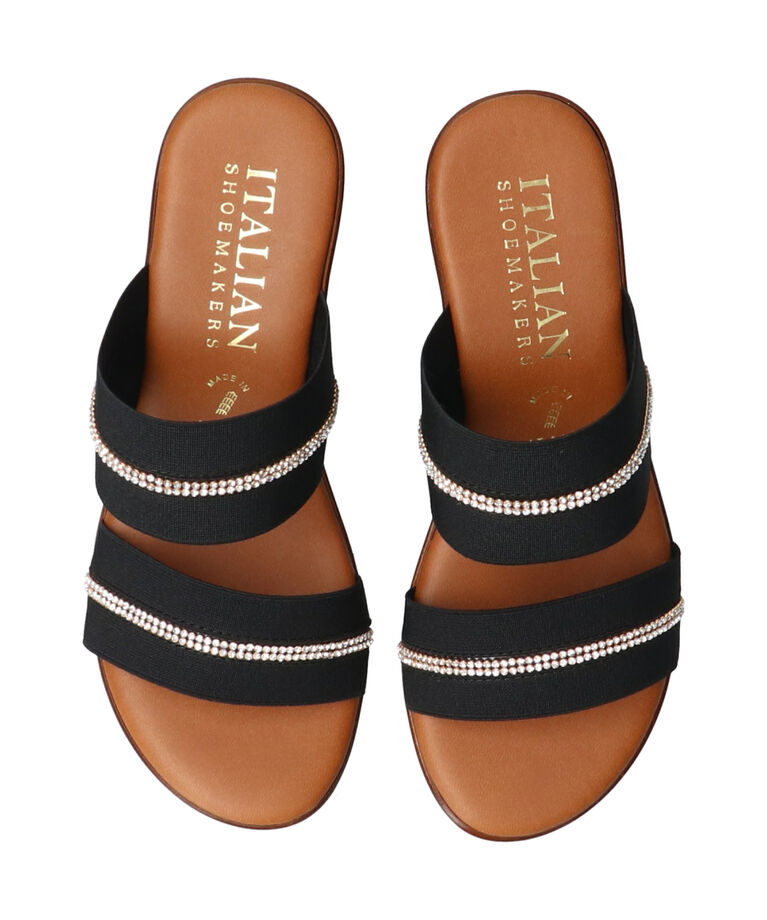 IMPORT SELECT「【ITALIAN SHOEMAKERS】ラインストーン2本ベルトミュールサンダル」|サンダル|