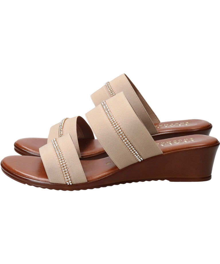 IMPORT SELECT「【ITALIAN SHOEMAKERS】ラインストーン2本ベルトミュールサンダル」|サンダル|