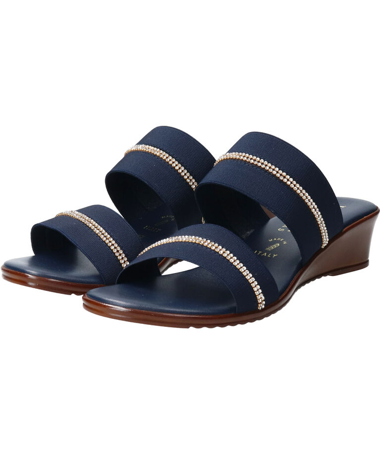 IMPORT SELECT「【ITALIAN SHOEMAKERS】ラインストーン2本ベルトミュールサンダル」|サンダル|