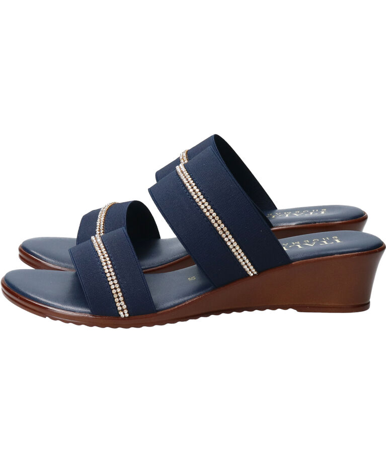 IMPORT SELECT「【ITALIAN SHOEMAKERS】ラインストーン2本ベルトミュールサンダル」|サンダル|