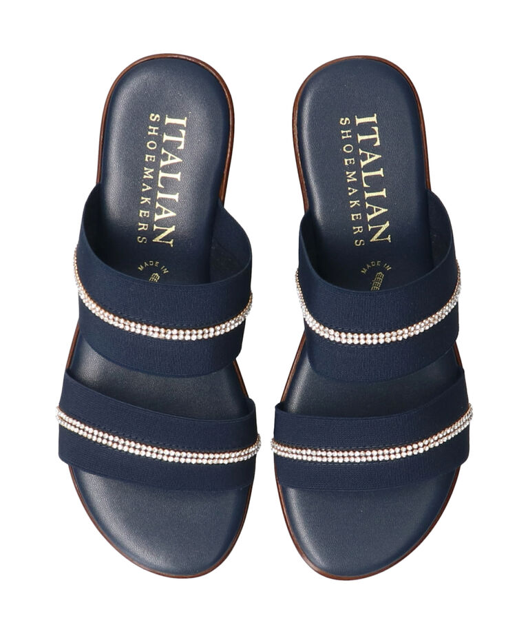 IMPORT SELECT「【ITALIAN SHOEMAKERS】ラインストーン2本ベルトミュールサンダル」|サンダル|