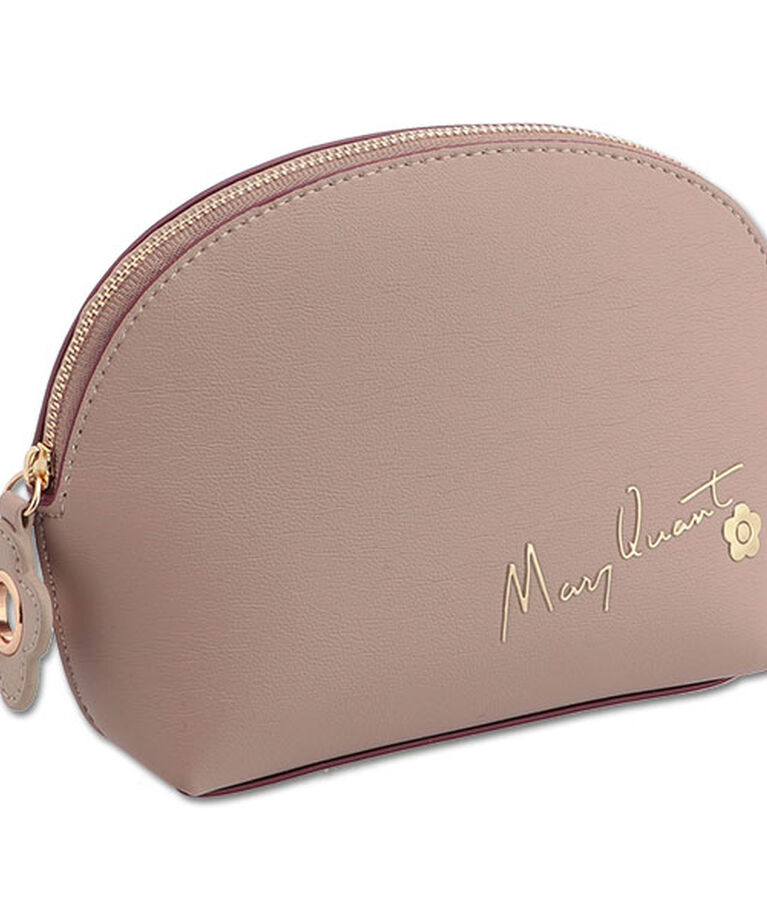 MARY QUANT「フリップサイドデイジー ラウンドポーチL」|ポーチ|ベージュ