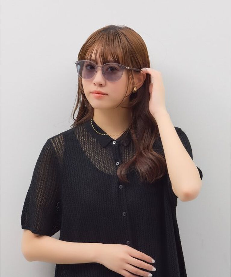  「ボストン型 サングラス | カラーレンズ レザー調 ズレ落ち防止 紫外線防止 UVカット ユニセックス」|サングラス|グレー