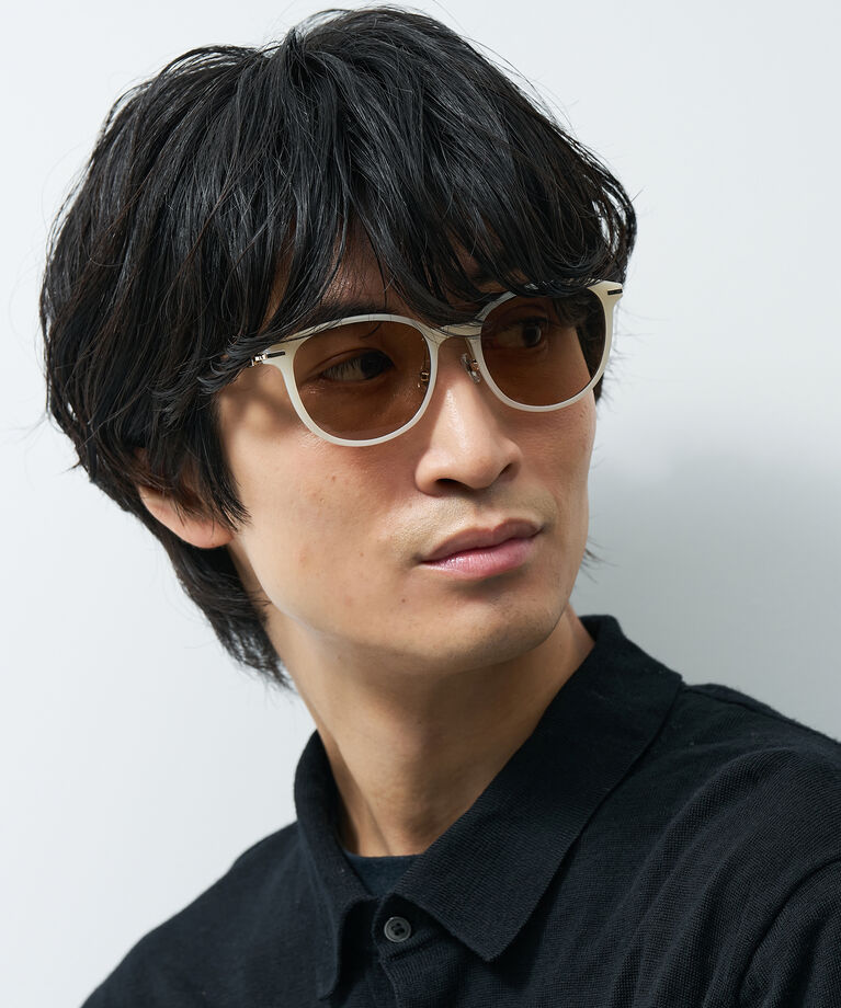  「ボストン型 サングラス | カラーレンズ レザー調 ズレ落ち防止 紫外線防止 UVカット ユニセックス」|サングラス|