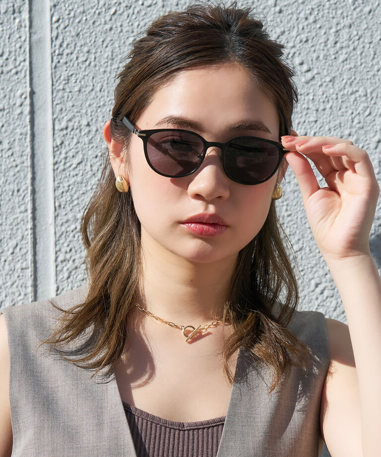  「ボストン型 サングラス | カラーレンズ レザー調 ズレ落ち防止 紫外線防止 UVカット ユニセックス」|サングラス|