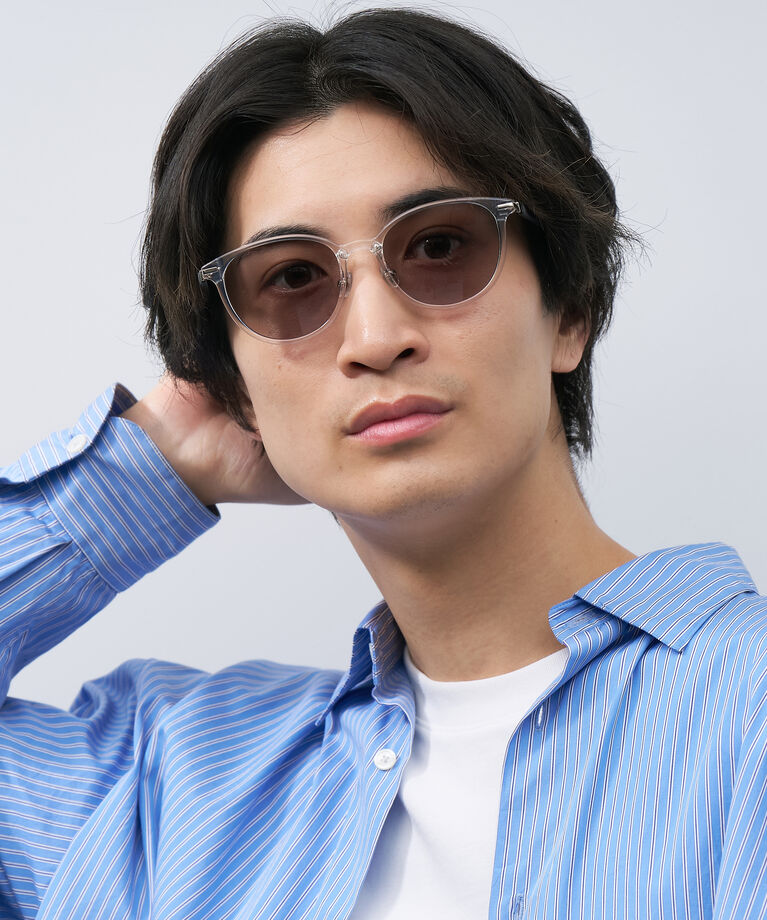  「ボストン型 サングラス | カラーレンズ レザー調 ズレ落ち防止 紫外線防止 UVカット ユニセックス」|サングラス|