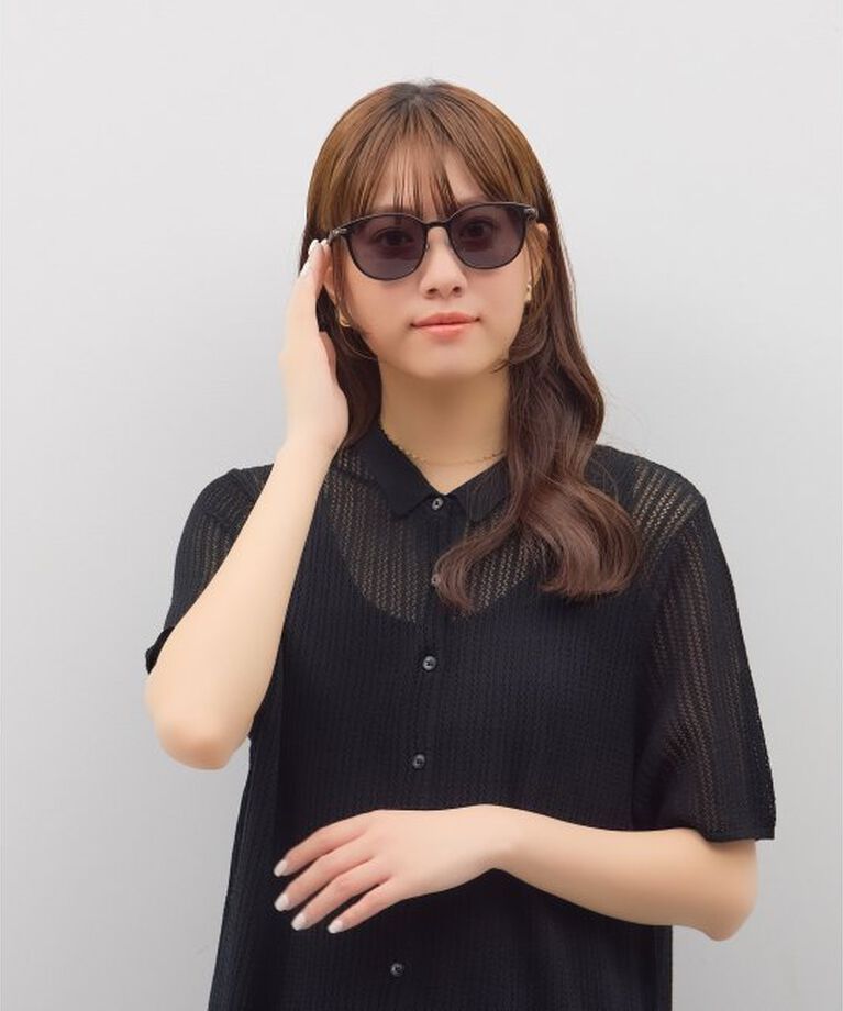  「ボストン型 サングラス | カラーレンズ レザー調 ズレ落ち防止 紫外線防止 UVカット ユニセックス」|サングラス|黒