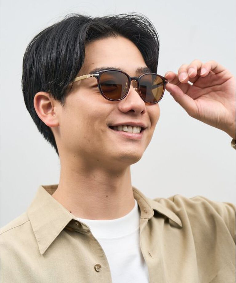  「ボストン型 サングラス | カラーレンズ レザー調 ズレ落ち防止 紫外線防止 UVカット ユニセックス」|サングラス|