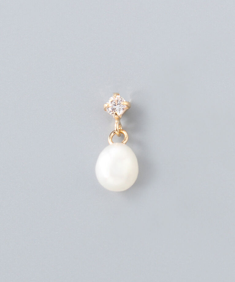 Phoebe「【K10】エリプスパールビジューピアス／BOXつき」|ピアス|