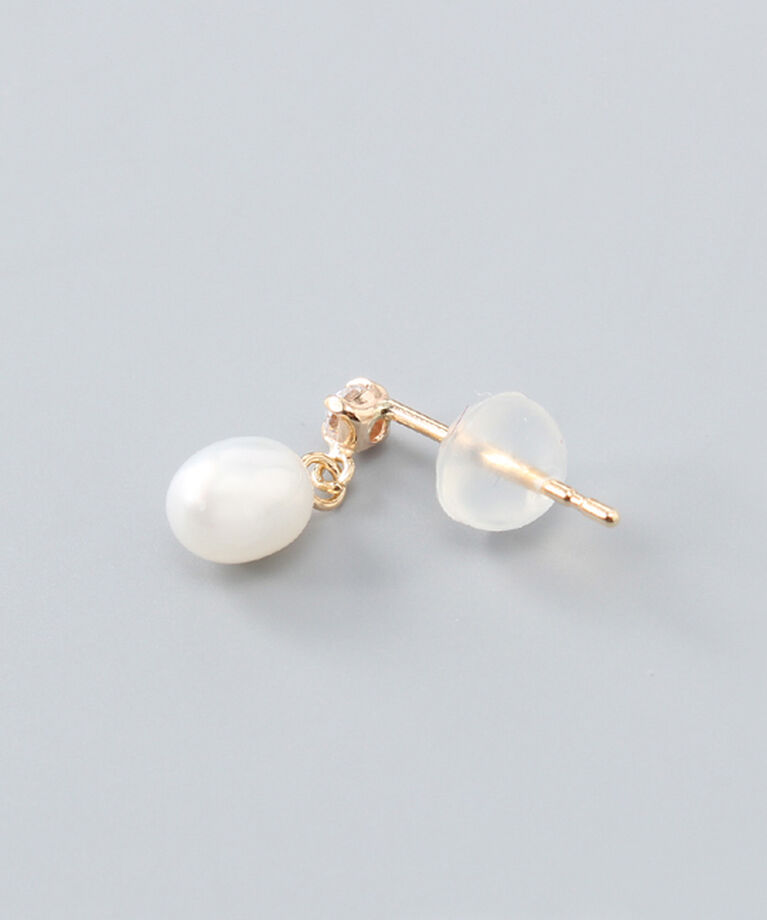 Phoebe「【K10】エリプスパールビジューピアス／BOXつき」|ピアス|