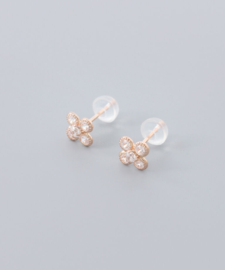 Phoebe「【K10RG】フラワービジューピアス／BOX＆ショッパーつき」|ピアス|ローズゴールド