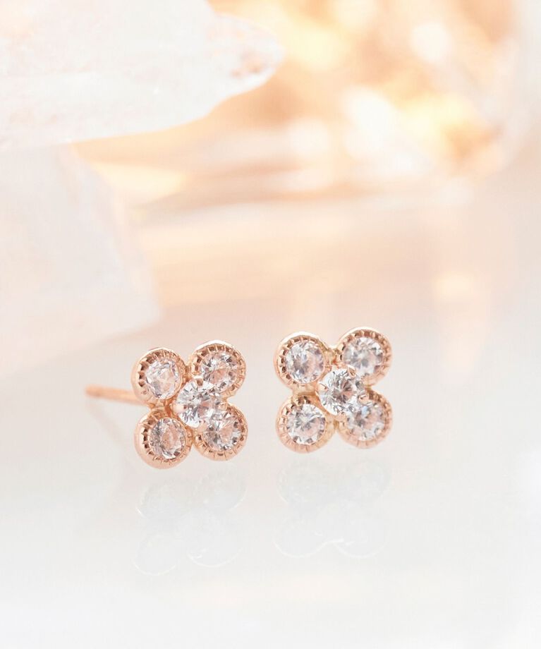 Phoebe「【K10RG】フラワービジューピアス／BOX＆ショッパーつき」|ピアス|