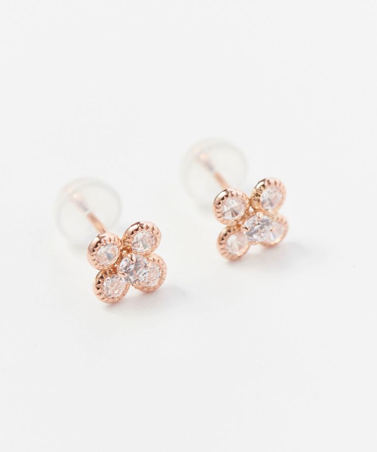 Phoebe「【K10RG】フラワービジューピアス／BOX＆ショッパーつき」|ピアス|