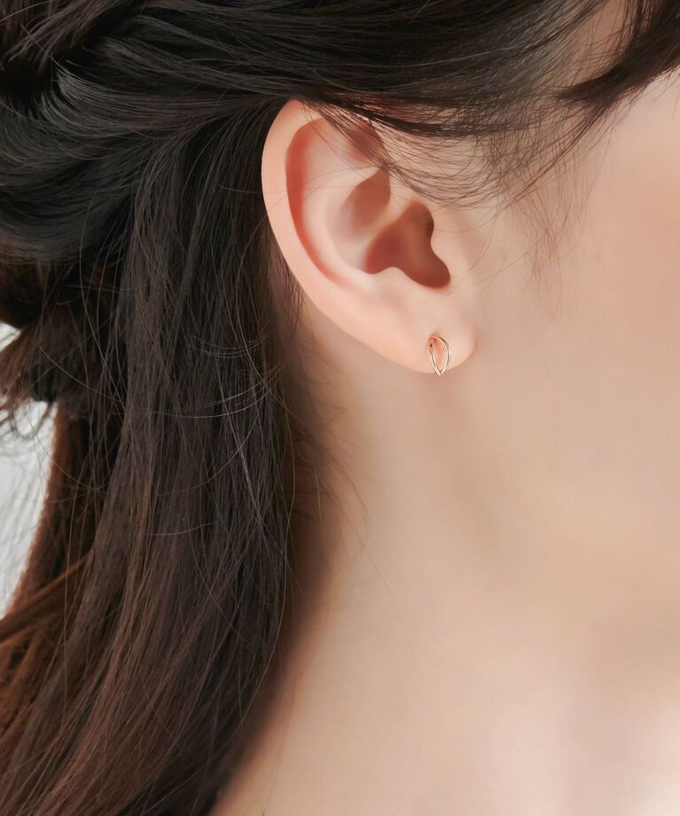 Phoebe「【K10RG】ダブルハーフフープピアス／BOX＆ショッパーつき」|ピアス|