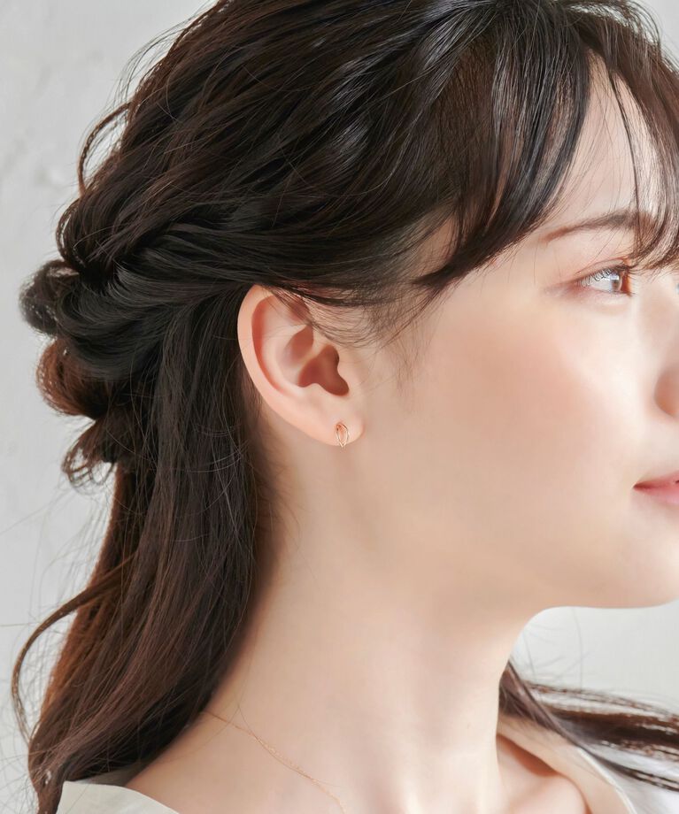 Phoebe「【K10RG】ダブルハーフフープピアス／BOX＆ショッパーつき」|ピアス|