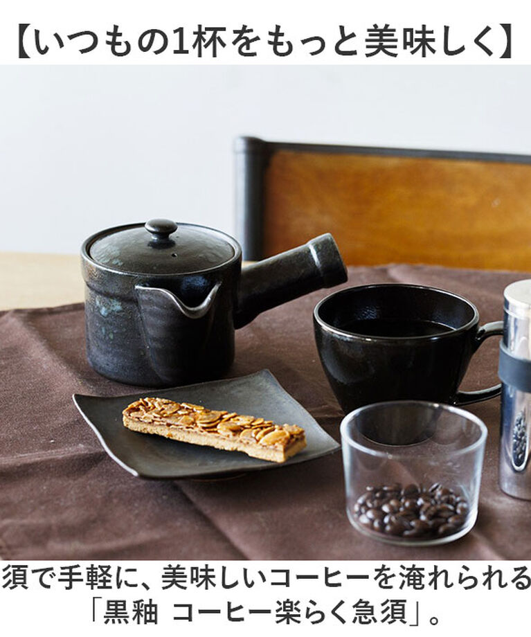 BACKYARD FAMILY「コーヒー 急須 黒釉 通販 日本製 コーヒー用急須 珈琲用急須 楽らく急須 珈琲急須 コーヒー急須」|食器・キッチングッズ|