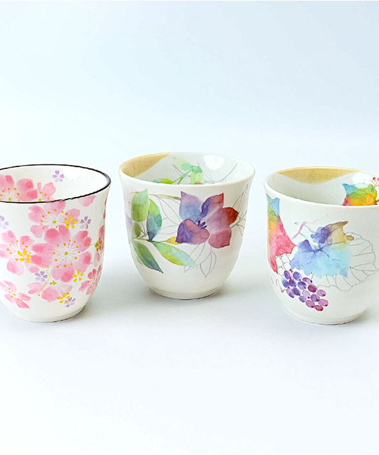 BACKYARD FAMILY「湯呑 湯呑み 花ものがたり かわいい 通販 日本製 コップ カップ 湯呑茶碗 湯呑み茶碗 花柄 花」|グラス・マグカップ|