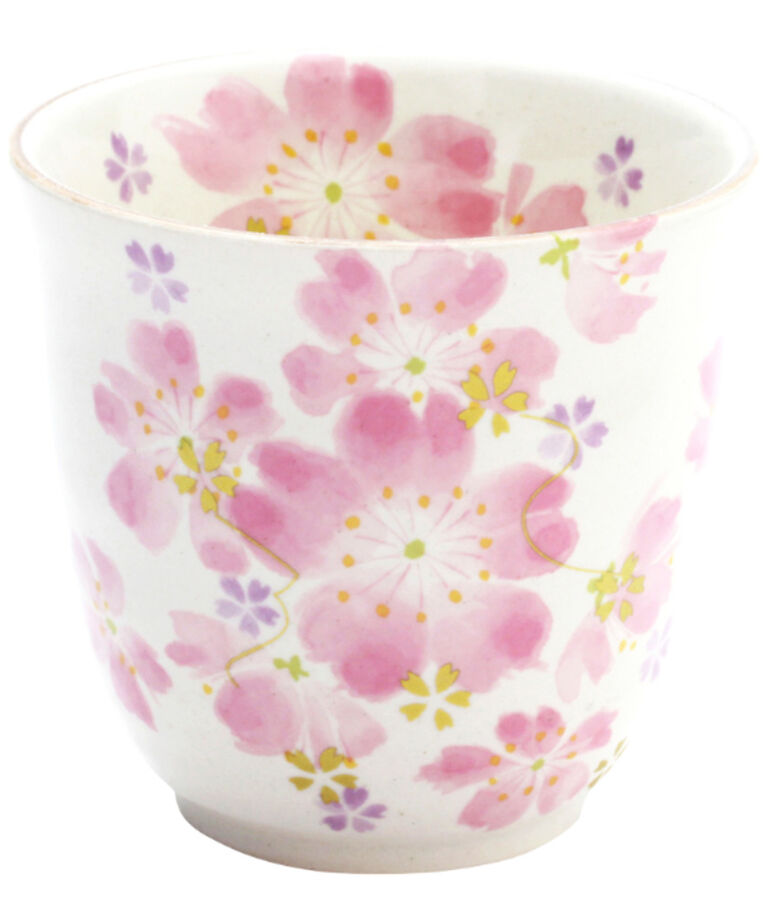 BACKYARD FAMILY「湯呑 湯呑み 花ものがたり かわいい 通販 日本製 コップ カップ 湯呑茶碗 湯呑み茶碗 花柄 花」|グラス・マグカップ|ピンク1