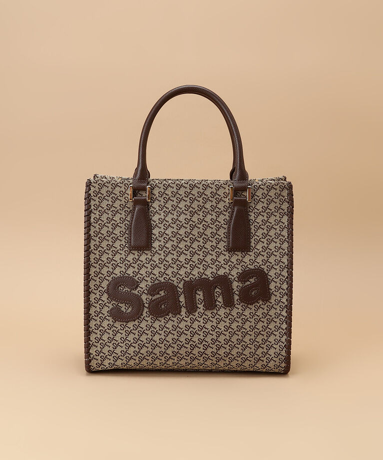 Samantha Thavasa「ST Jacquard サマタバスクエアトートバッグ」|トートバッグ|ブラウン