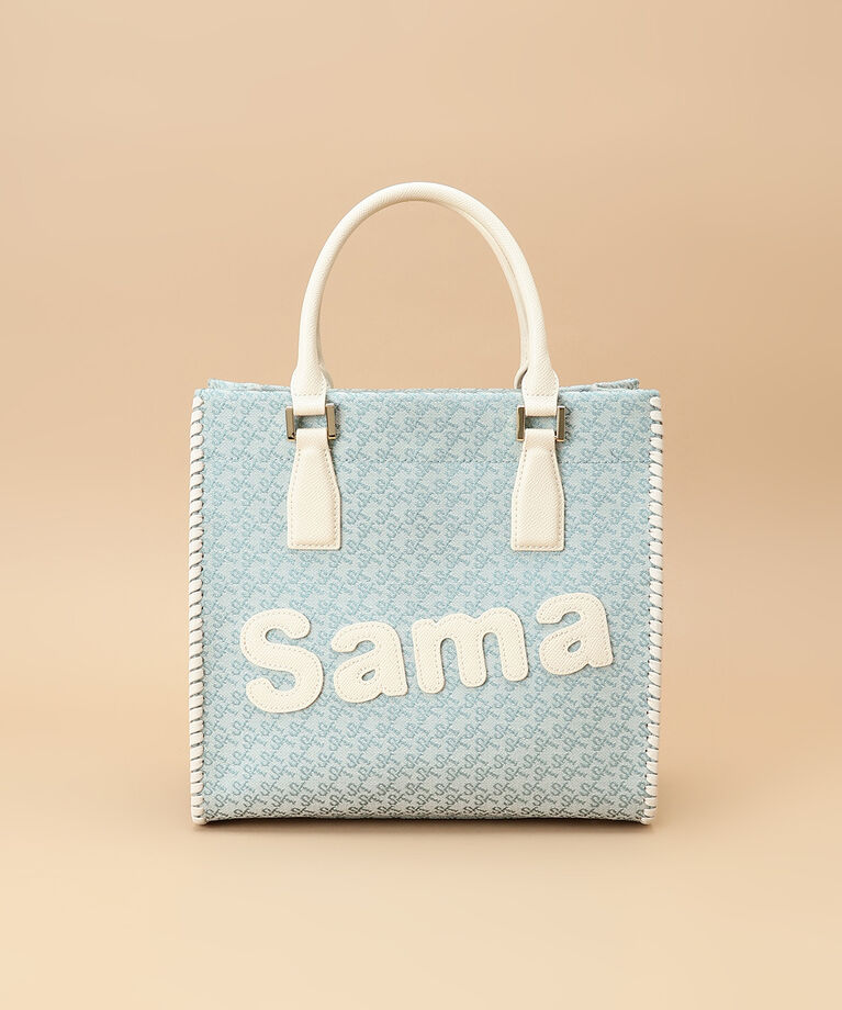 Samantha Thavasa「ST Jacquard サマタバスクエアトートバッグ」|トートバッグ|ライトブルー
