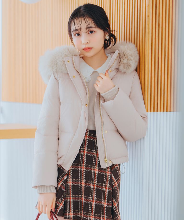 WILLSELECTION「FOXファー付きショートダウン」|ダウン|ベージュ