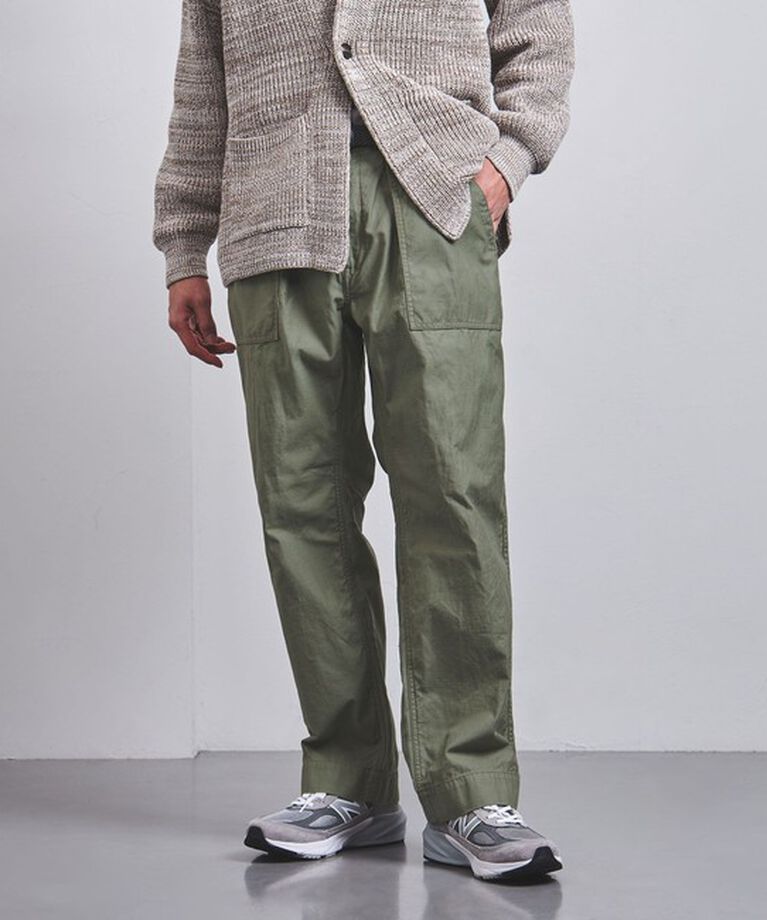 UNITED ARROWS「オーガニックコットン バックサテン ファティーグパンツ」|チノ|OLIVE