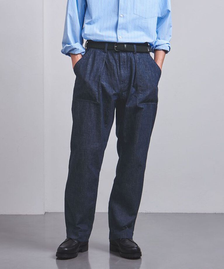 UNITED ARROWS「ジンバブエコットン ライトオンスデニム ファティーグパンツ」|デニム|NAVY