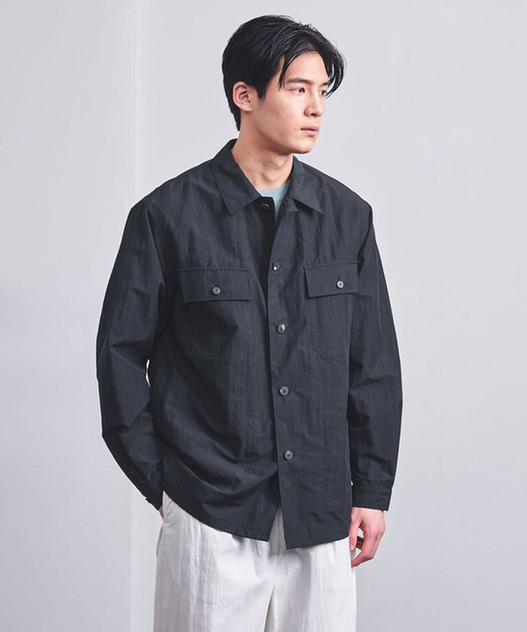 UNITED ARROWS「ナイロン コットン ミリタリー オーバーシャツ」|シャツ・ブラウス|NAVY