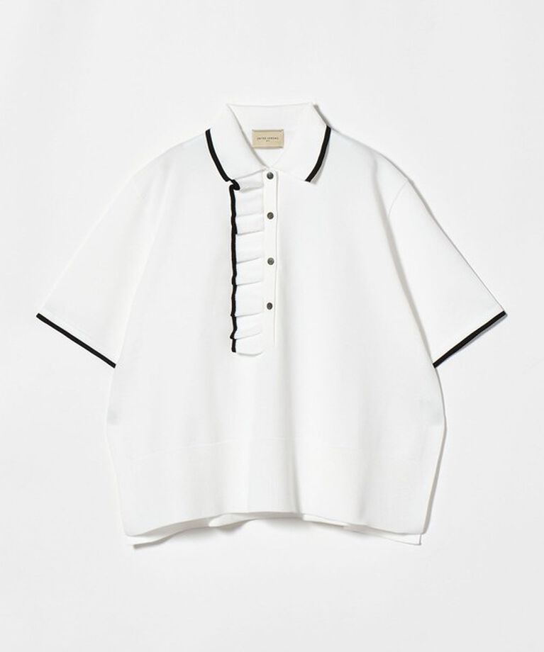 UNITED ARROWS「ミニマルフリル  ニット 5SL」|ニット・セーター|OFF WHITE