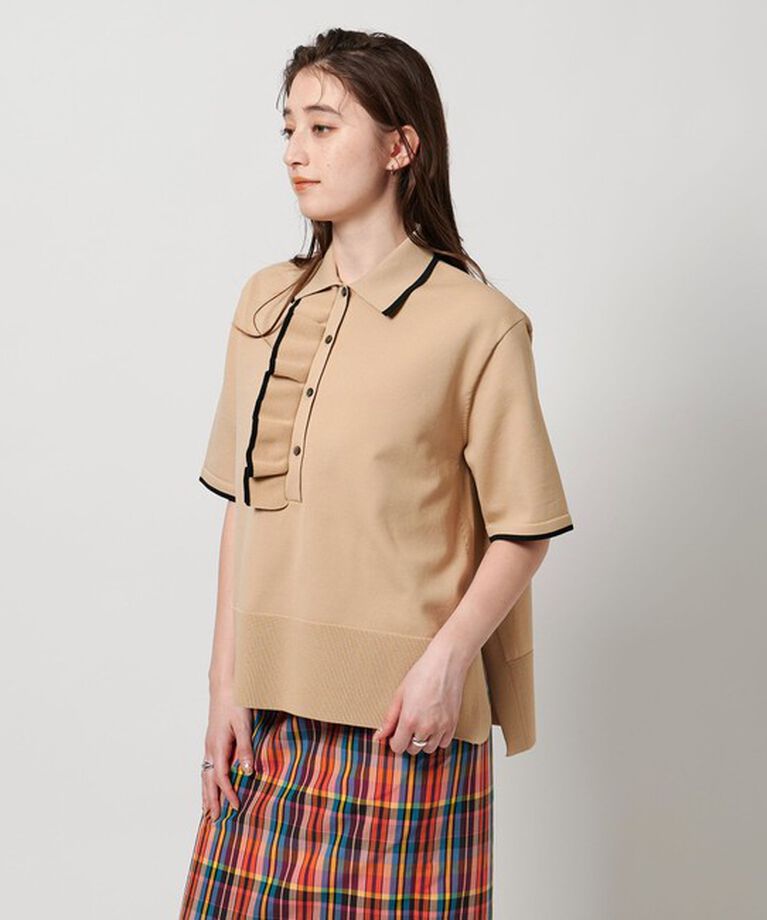 UNITED ARROWS「ミニマルフリル  ニット 5SL」|ニット・セーター|BEIGE