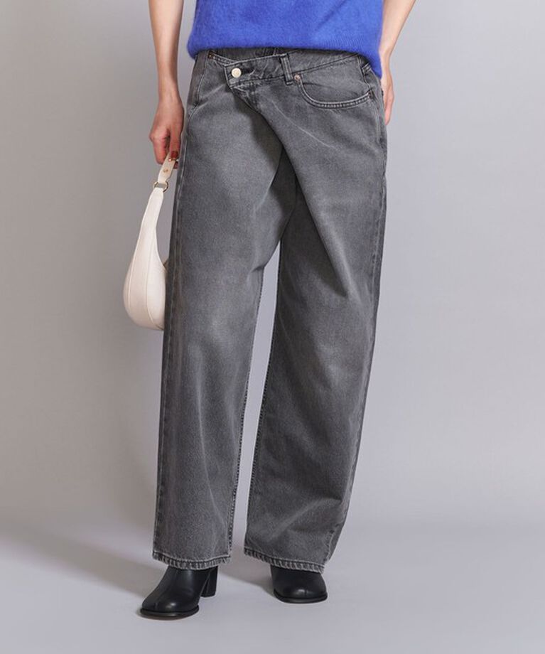 BEAUTY&YOUTH UNITED ARROWS「ダメージ ラップワイド デニムパンツ」|デニム|BLACK