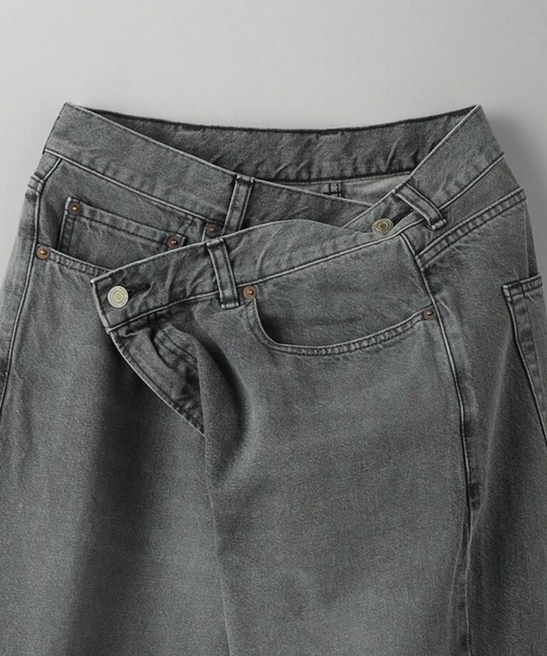 BEAUTY&YOUTH UNITED ARROWS「ダメージ ラップワイド デニムパンツ」|デニム|