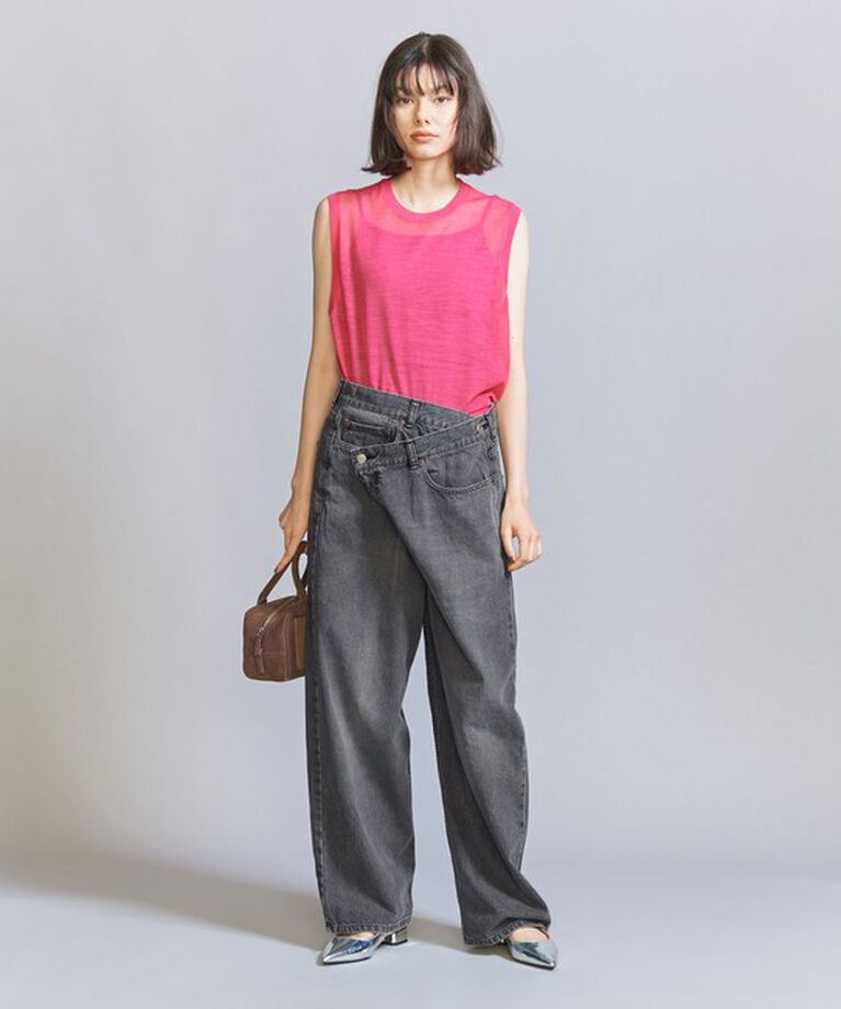 BEAUTY&YOUTH UNITED ARROWS「ダメージ ラップワイド デニムパンツ」|デニム|