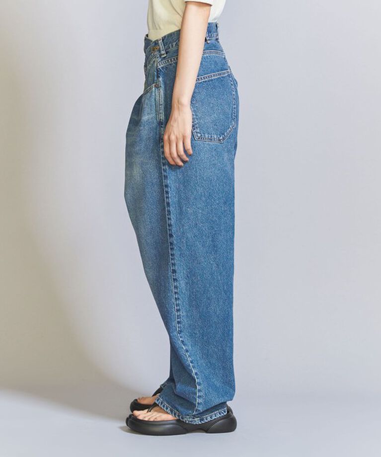 BEAUTY&YOUTH UNITED ARROWS「ダメージ ラップワイド デニムパンツ」|デニム|