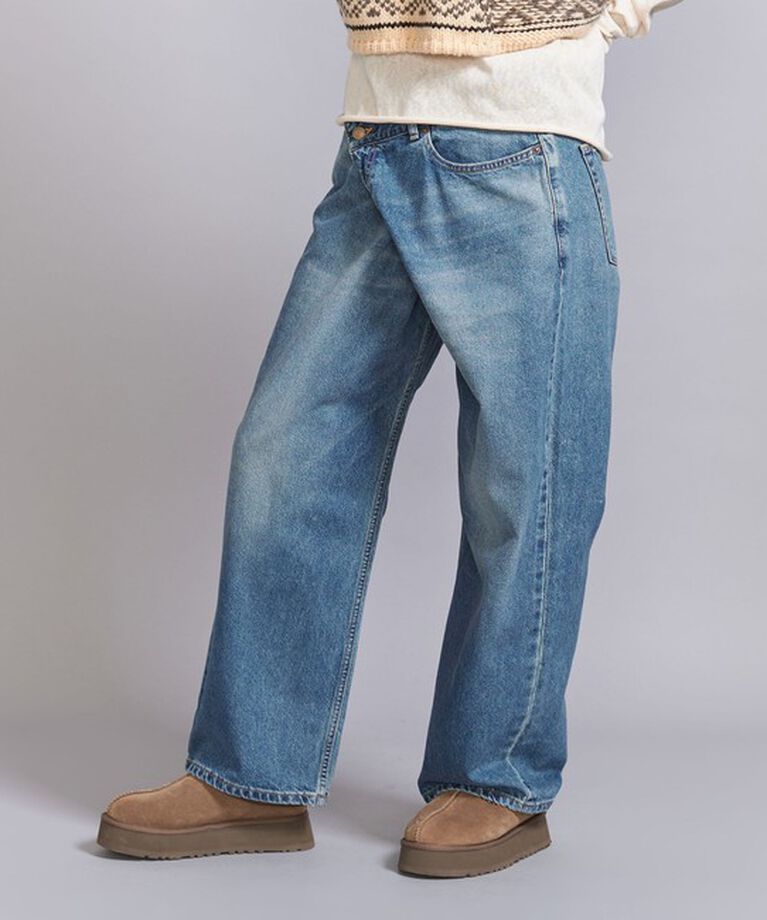BEAUTY&YOUTH UNITED ARROWS「ダメージ ラップワイド デニムパンツ」|デニム|