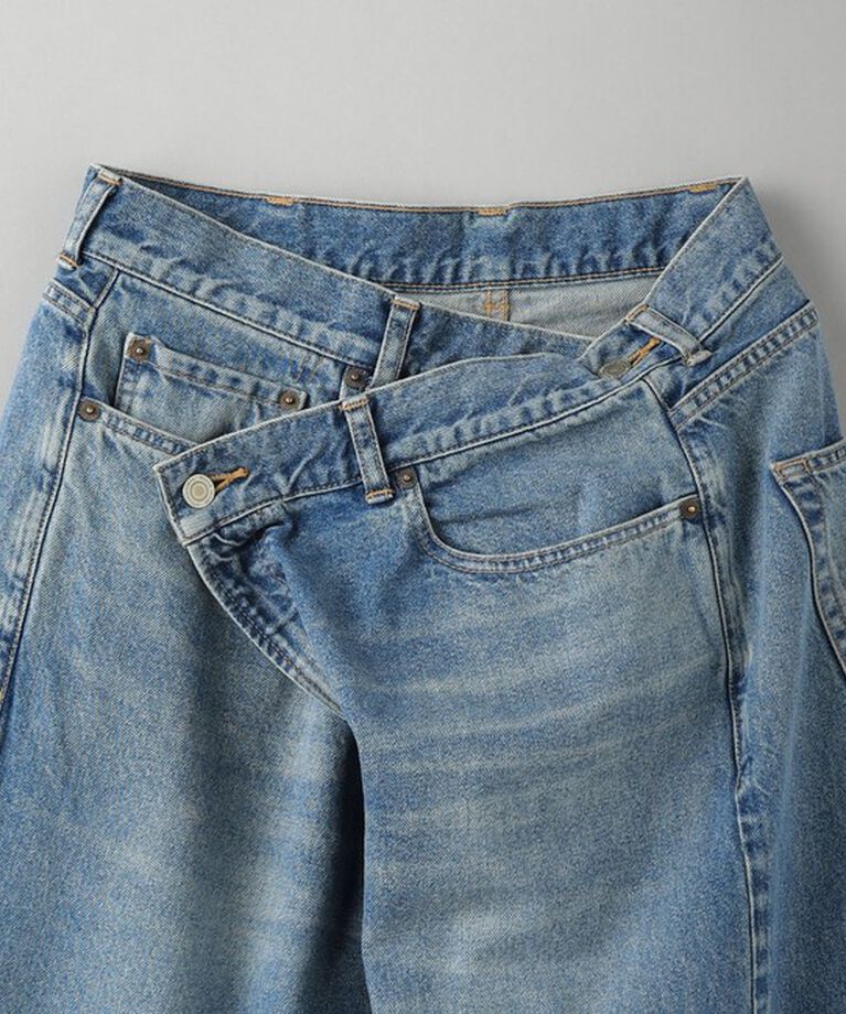BEAUTY&YOUTH UNITED ARROWS「ダメージ ラップワイド デニムパンツ」|デニム|