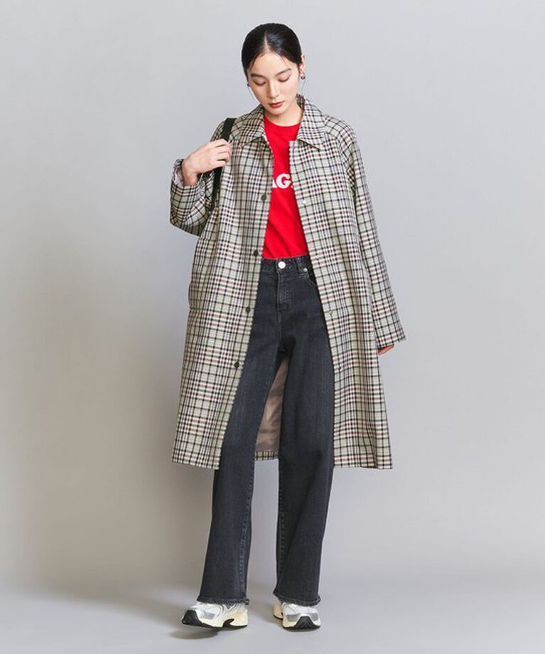 BEAUTY&YOUTH UNITED ARROWS「ステンカラー チェックコート」|ステンカラーコート|MD.GRAY