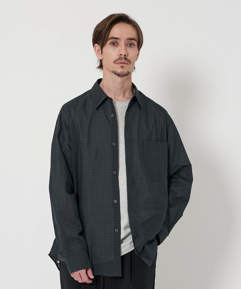 BEAUTY&YOUTH UNITED ARROWS「シアー ギンガムチェック レギュラーシャツ」|シャツ・ブラウス|DK.GREEN