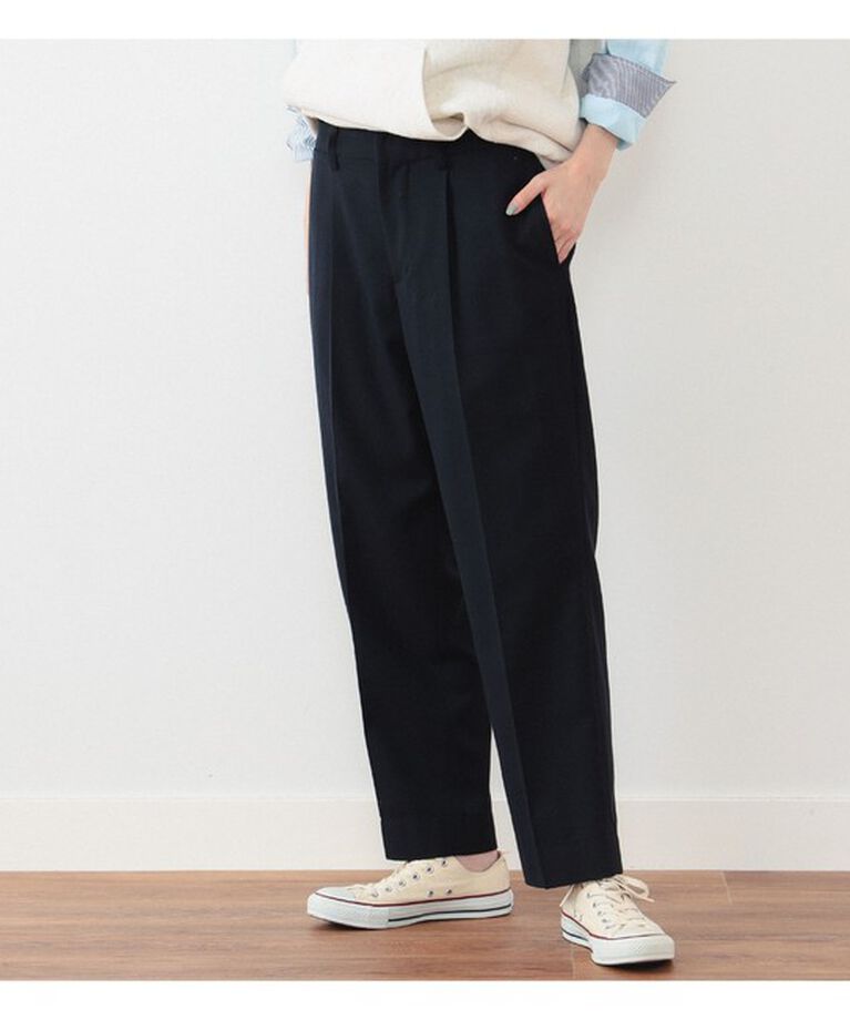 BEAMSBOY「BEAMS BOY / ポリエステル ウール シンチ バック スラックス」|スラックス|NAVY