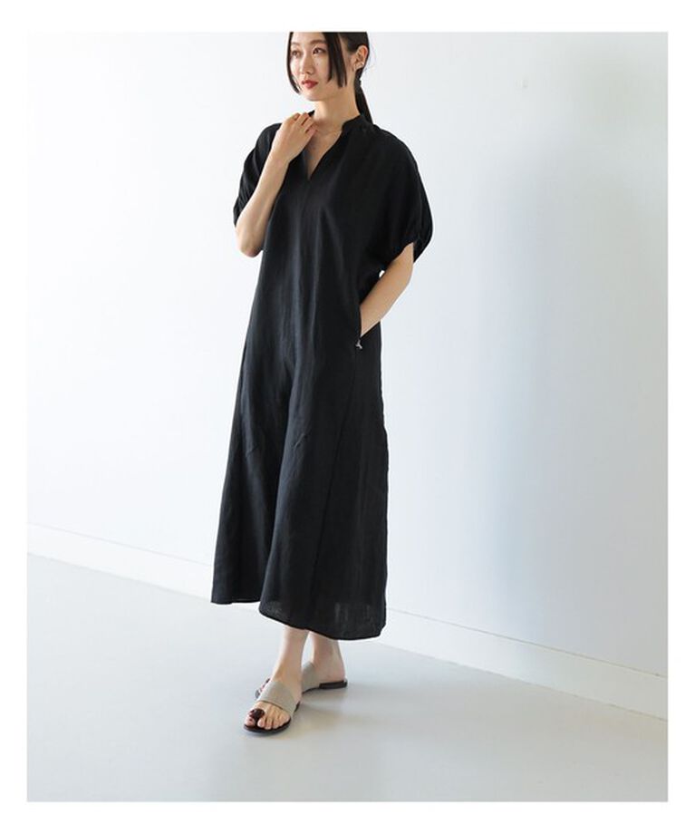 Demi-Luxe BEAMS 「TICCA / リネン バルーンスリーブ ワンピース」|ワンピース|