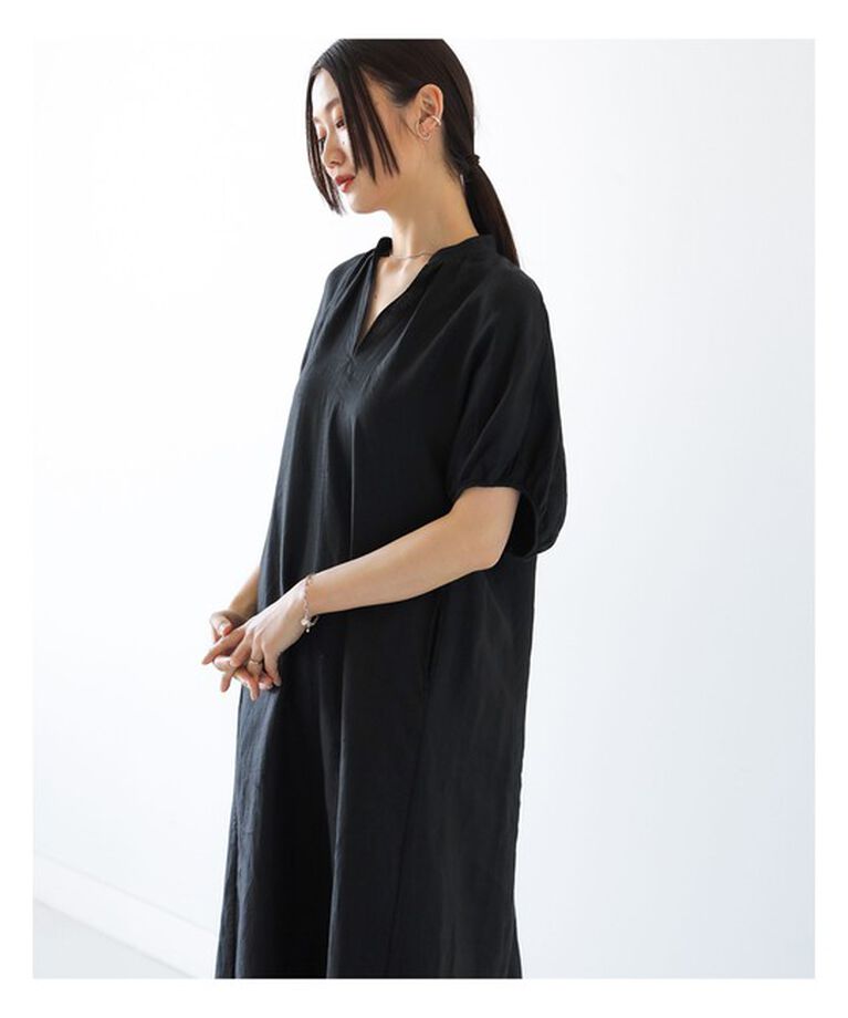 Demi-Luxe BEAMS 「TICCA / リネン バルーンスリーブ ワンピース」|ワンピース|