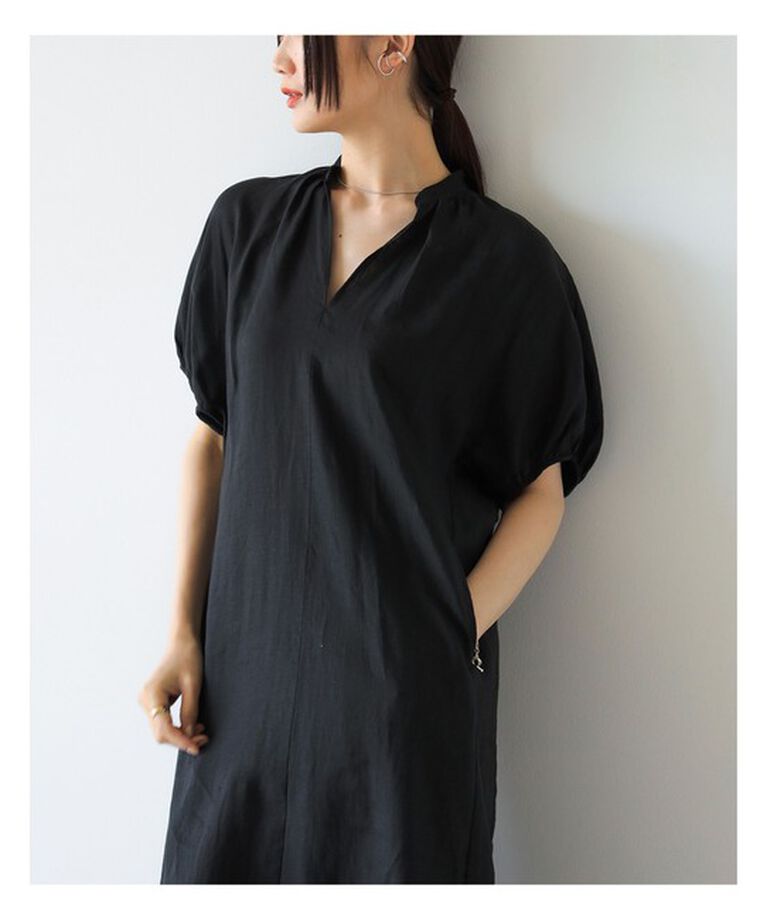 Demi-Luxe BEAMS 「TICCA / リネン バルーンスリーブ ワンピース」|ワンピース|