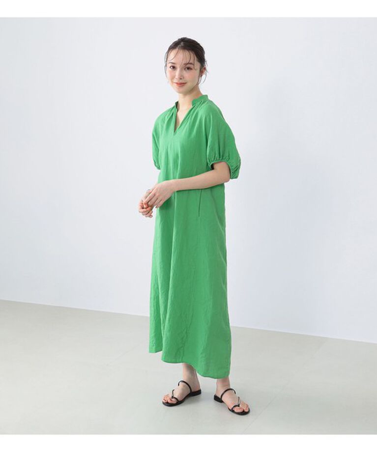Demi-Luxe BEAMS 「TICCA / リネン バルーンスリーブ ワンピース」|ワンピース|
