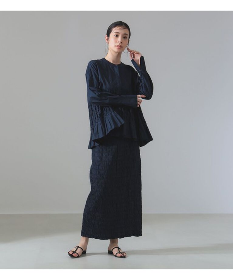 Demi-Luxe BEAMS 「【別注】ne Quittez pas / コットンポプリン ウエーブタック ブラウス」|シャツ・ブラウス|