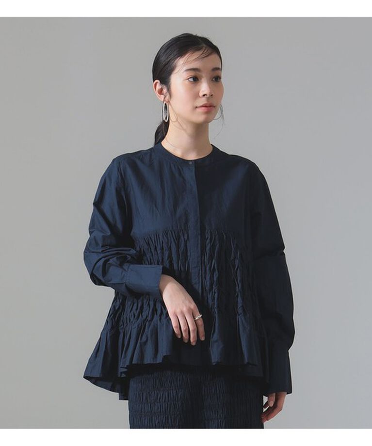 Demi-Luxe BEAMS 「【別注】ne Quittez pas / コットンポプリン ウエーブタック ブラウス」|シャツ・ブラウス|