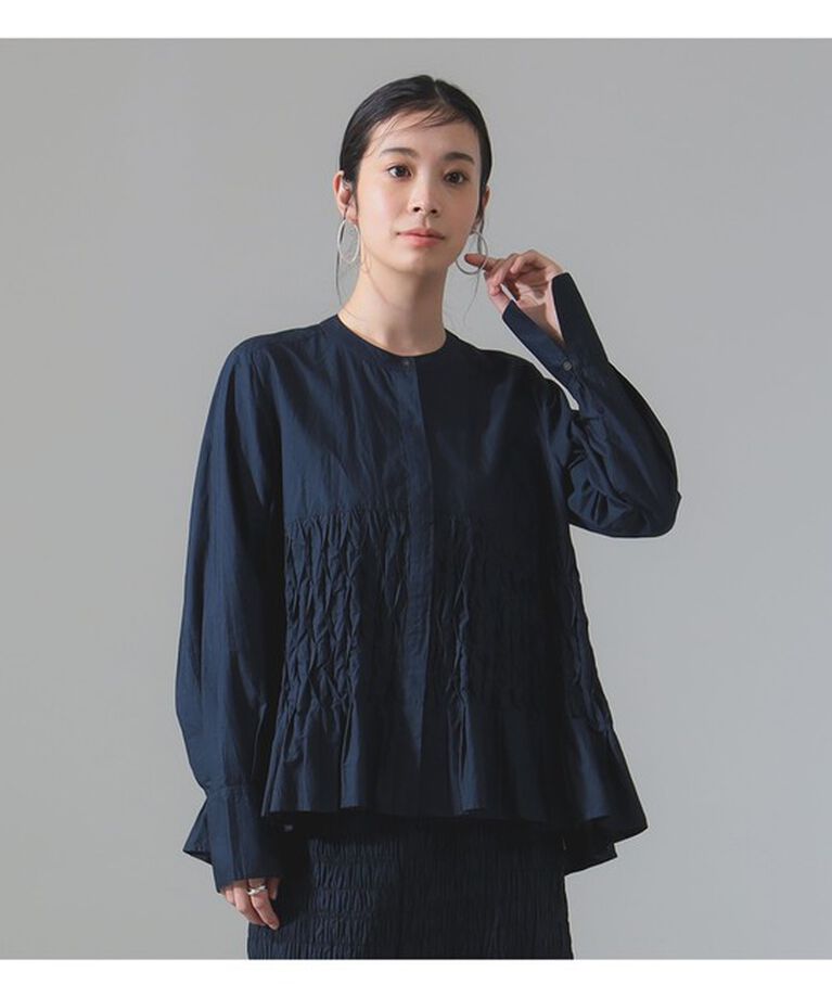 Demi-Luxe BEAMS 「【別注】ne Quittez pas / コットンポプリン ウエーブタック ブラウス」|シャツ・ブラウス|