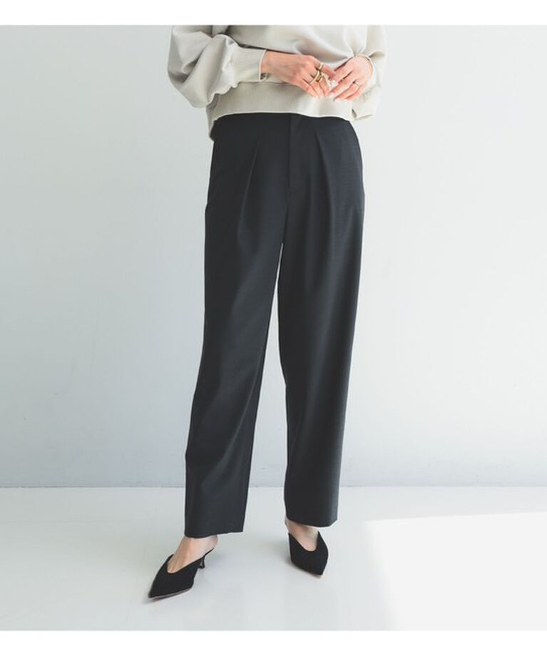 Demi-Luxe BEAMS 「ウール混 タックパンツ」|チノ|CHARCOAL.GREY