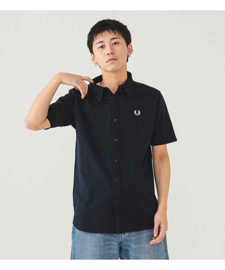 BEAMS「【別注】FRED PERRY / 鹿の子 ショートスリーブ シャツ」|シャツ・ブラウス|NAVY